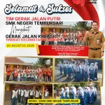 Semangat dan Kekompakan Tim Gerak Jalan Putri SMK Negeri Tempursari di Gerak Jalan Kreasi Tingkat Kecamatan Tempursari