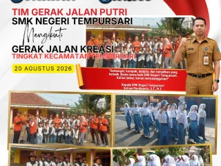 Semangat dan Kekompakan Tim Gerak Jalan Putri SMK Negeri Tempursari di Gerak Jalan Kreasi Tingkat Kecamatan Tempursari