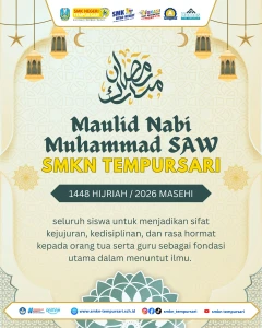 Lantunan Sholawat Bergema di Halaman SMKN Tempursari, Peringatan Maulid Nabi 1448 H Berlangsung Khidmat