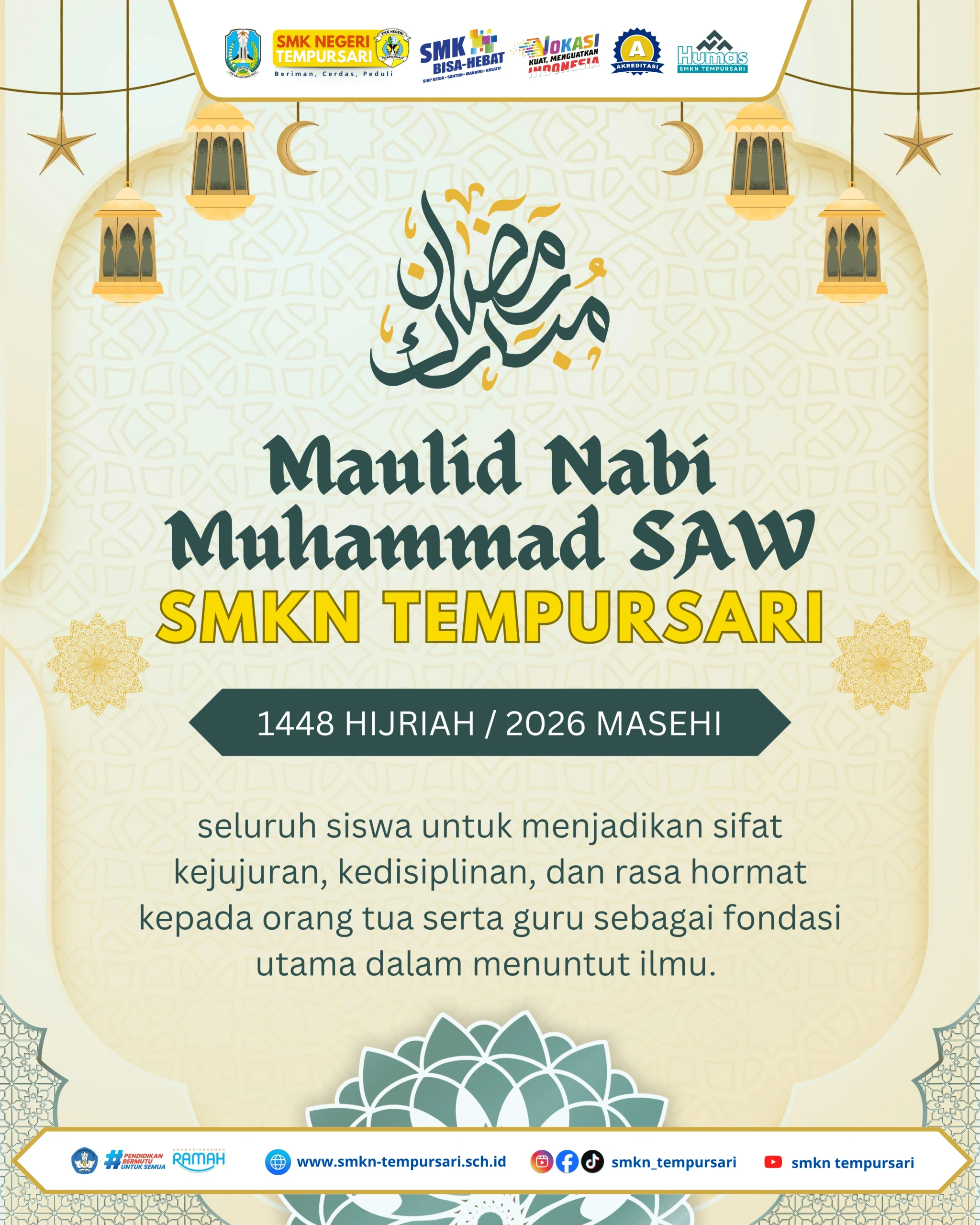 Lantunan Sholawat Bergema di Halaman SMKN Tempursari, Peringatan Maulid Nabi 1448 H Berlangsung Khidmat
